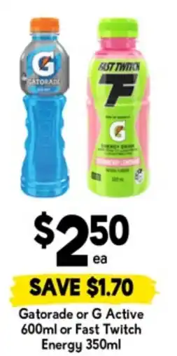 Drakes Gatorade or g active or fast twitch energy offer