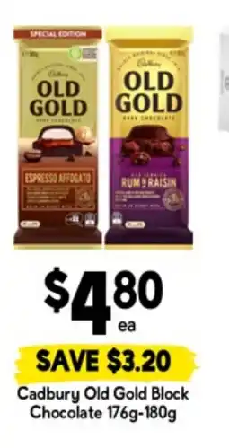 Drakes Cadbury old gold block chocolate offer