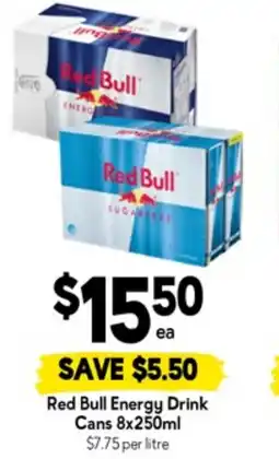 Drakes Red bull energy drink cans offer