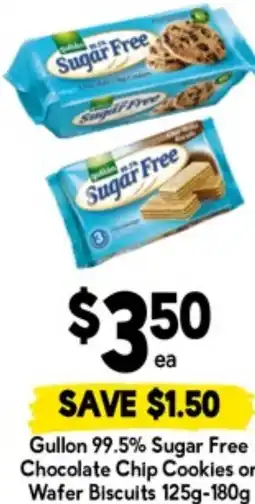 Drakes Gullon 99.5% Sugar Free Chocolate Chip Cookies or Wafer Biscuits offer