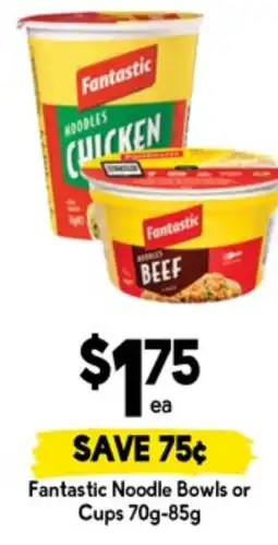 Drakes Fantastic noodle bowls or cups offer