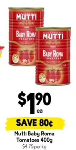 Drakes Mutti baby roma tomatoes offer
