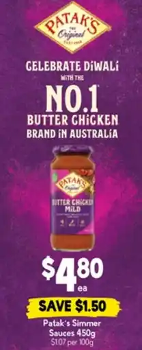 Drakes Patak's simmer sauces offer
