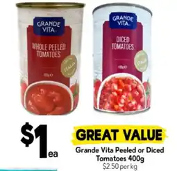 Drakes Grande vita peeled or diced tomatoes offer