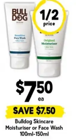 Drakes Bulldog skincare moisturiser or face wash offer