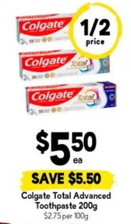 Drakes Colgate total advanced toothpaste offer