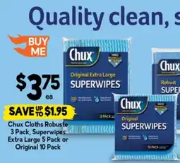 Drakes Chux cloths robuste, superwipes extra large or original offer