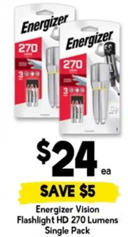 Drakes Energizer vision flashlight hd 270 lumens single pack offer