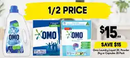 Drakes Omo laundry liquid, powderor capsules offer