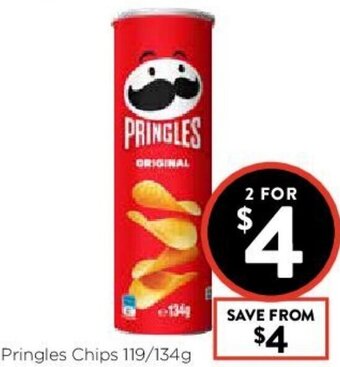 Foodworks Pringles Chips 119/134g offer