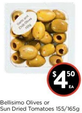 Foodworks Bellisimo Olives Or Sun Dried Tomatoes 155/165g offer