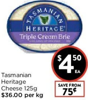 Foodworks Tasmanian Heritage Cheese 125g offer
