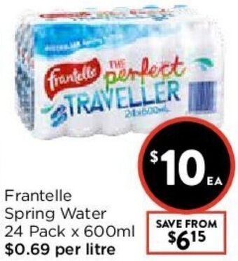 Foodworks Frantelle Spring Water offer
