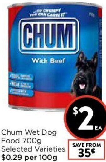 Foodworks Chum Wet Dog Food 700g offer