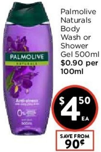 Foodworks Palmolive Naturals Body Wash Or Shower Gel 500ml offer