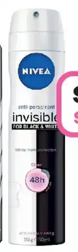 Priceline Nivea black & white invisible clear 72h anti-perspirant offer