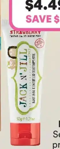 Priceline Jack n' jill natural strawberry fluoride free toothpaste offer