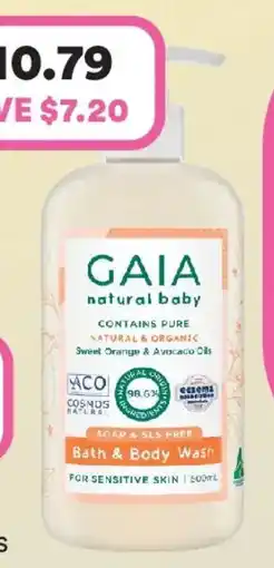 Priceline Gaia natural baby bath & body wash offer