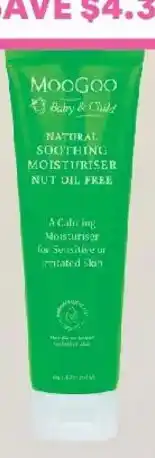 Priceline Moogoo baby & child natural soothing moisturiser nut oil free offer