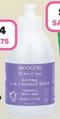 Priceline Moogoo baby & child natural 2-in-1 bubbly wash offer