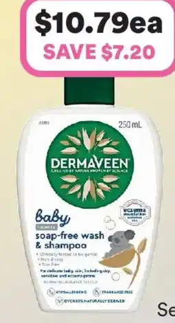Priceline Dermaveen baby calmexa soap free wash & shampoo offer