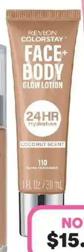 Priceline Revlon colorstayâ„¢ face + body glow lotion glow through it offer