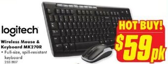 The Good Guys Wireless Mouse & Keyboard MK270R offer