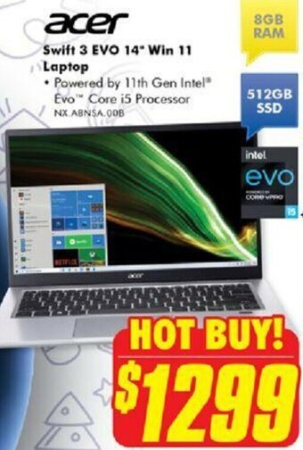 The Good Guys Acer Swift 3 Evo 14" Win 11 Laptop offer