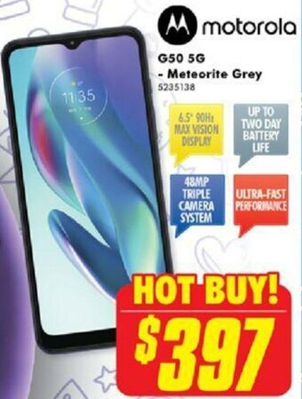 The Good Guys Motorola G50 5G-Meteorite Grey offer