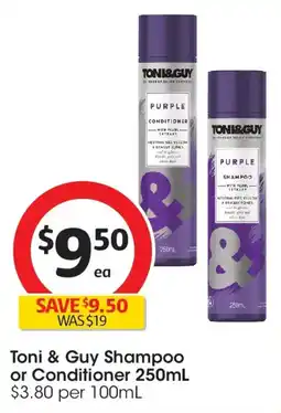 Coles Toni & Guy Shampoo or Conditioner offer