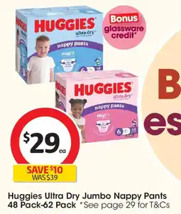 Coles Huggies Ultra Dry Jumbo Nappy Pants offer