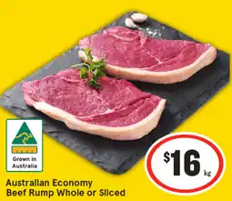 IGA Australian economy beef rump whole or sliced offer