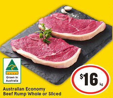 IGA Australian economy beef rump whole or sliced offer