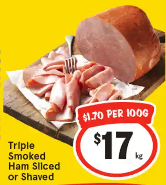 Triple smoked ham sliced