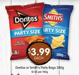 Spudshed Doritos or smith's party bags offer