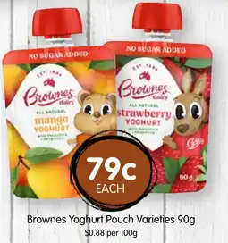 Spudshed Brownes yoghurt pouch varieties offer