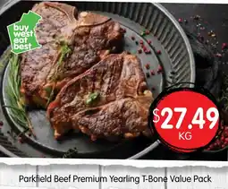 Spudshed Parkfield beef premium yearling t-bone value pack offer