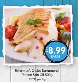Spudshed Fisherman's choice barramundi portion skin off offer