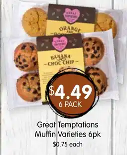 Spudshed Great temptations muffin varieties offer