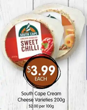 Spudshed South cape cream cheese varieties offer