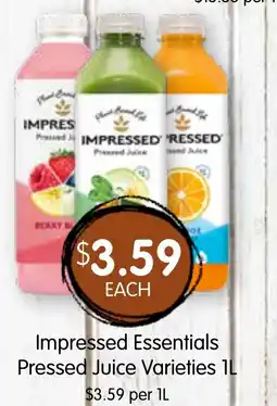 Spudshed Impressed essentials pressed juice varieties offer