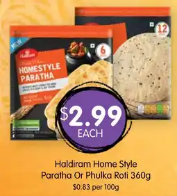 Spudshed Haldiram home style paratha or phulka roti offer