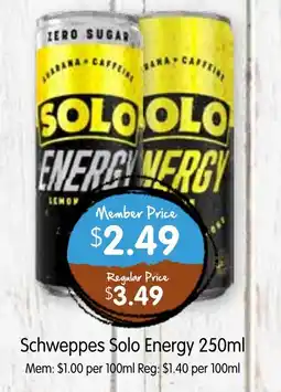Spudshed Schweppes solo energy offer