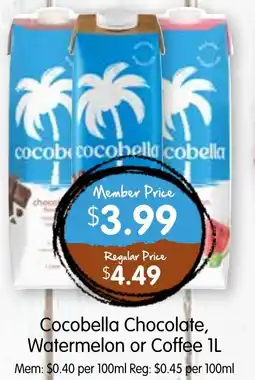 Spudshed Cocobella chocolate, watermelon or coffee offer