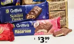 ALDI Griffin's chocolate macaroon or sultana pasties offer