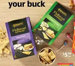 ALDI Arnott's flatbread dippers offer