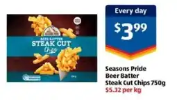 ALDI Seasons pride beer batter steak cut chips offer