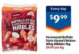 ALDI Farmwood buffalo style glazed chicken wing nibbles offer