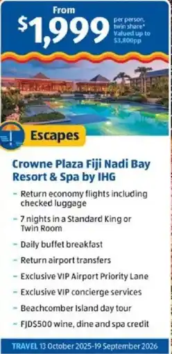 ALDI Crowne plaza fiji nadi bay resort & spa by ihg offer
