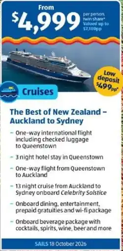 ALDI The best of new zealand - auckland to sydney offer